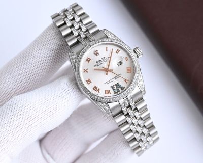 Rolex Datejust Lady Replica 904L Steel Imporeted Mechanical Movement Silver Strap Women Watch